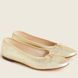NEW J.Crew Zoe ballet flats in metallic leather